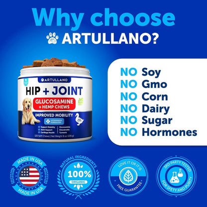 Hemp Glucosamine Joint Support Chews for Dogs