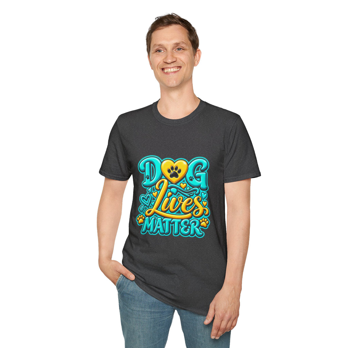 Dog Lives Matter T-Shirt – Cute Paw Heart Pet Rescue Tee