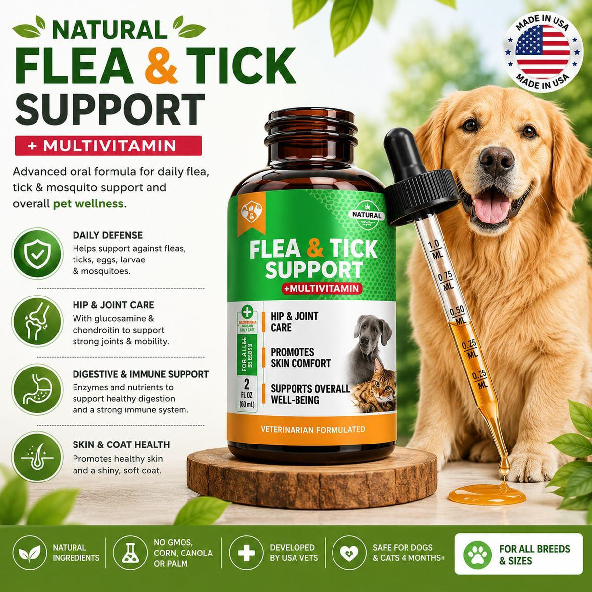 Natural Oral Flea & Tick Prevention Drops