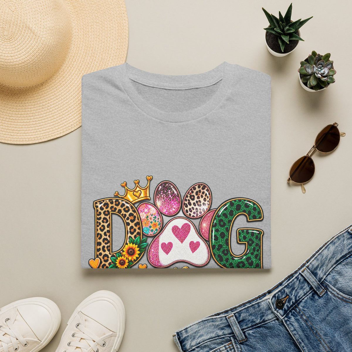 Dog Is My Heart T-Shirt — Colorful Paw Print