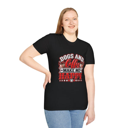 Dogs and Coffee Make Me Happy T-Shirt