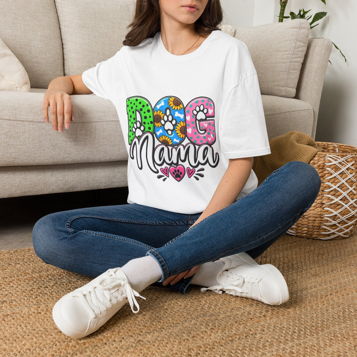 Dog Mama T-Shirt Paw Print Graphic Tee for Pet Lovers