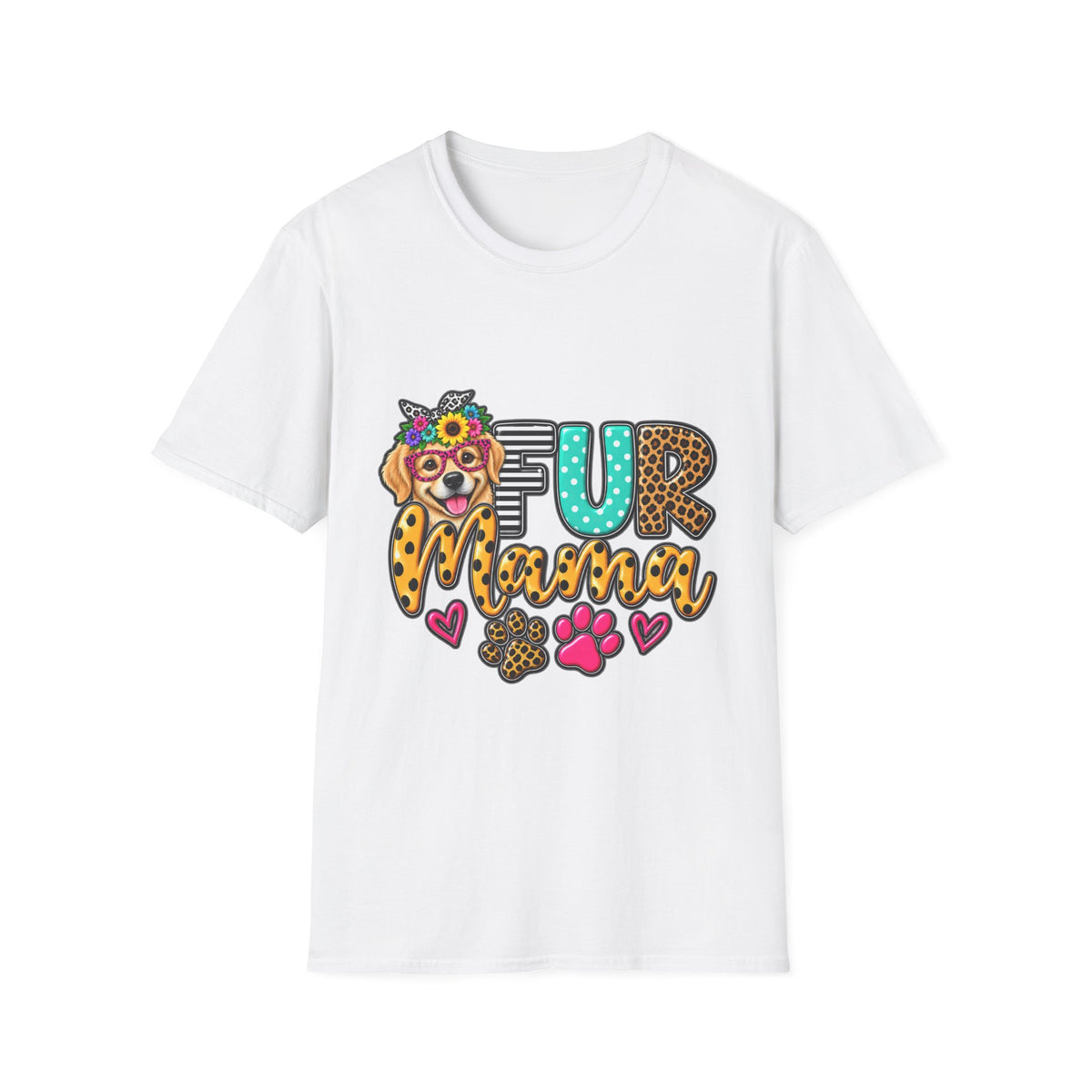 Fur Mama Leopard Dog Paw Graphic T-Shirt