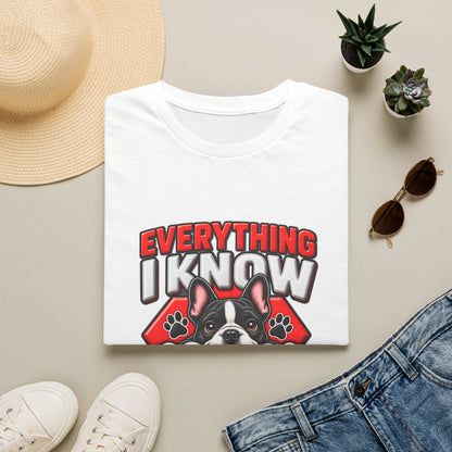"Everything I Know I Learned From Dogs" Cute Puppy Graphic Tee