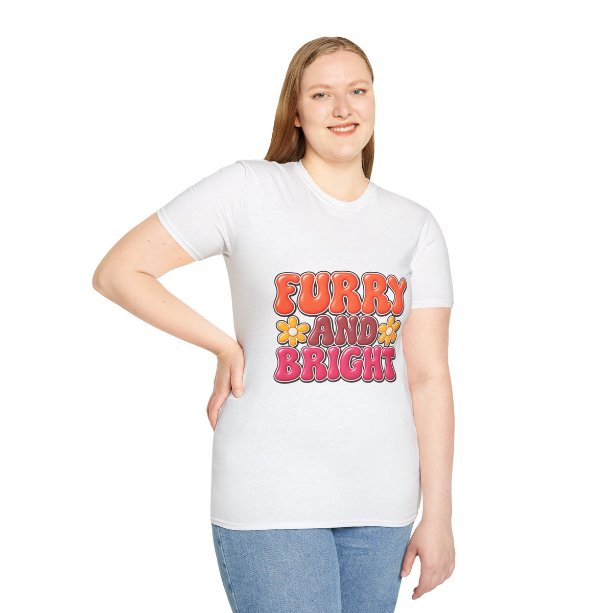 Furry and Bright Retro Floral T‑Shirt