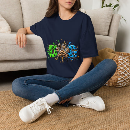 Dog Paw Splash T-Shirt Leopard Print Paw Graphic