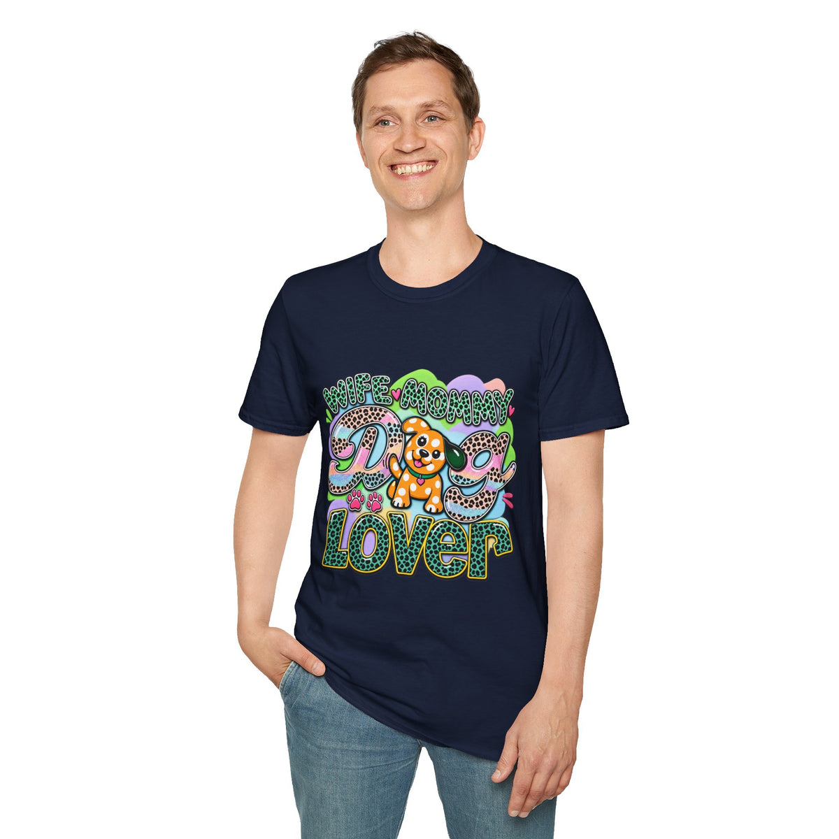 Dog Lover T-Shirt — "Wife Mommy Dog Lover" Cute Puppy Graphic Tee