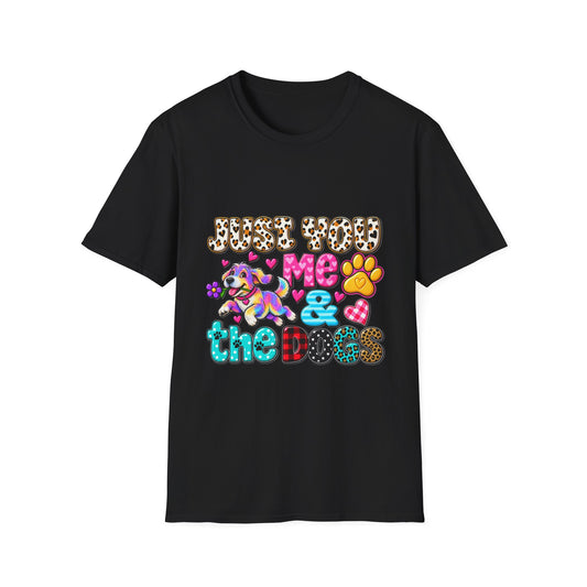 Just Feed Me & the Dogs T-Shirt — Cute Colorful Pet Lover Graphic Tee