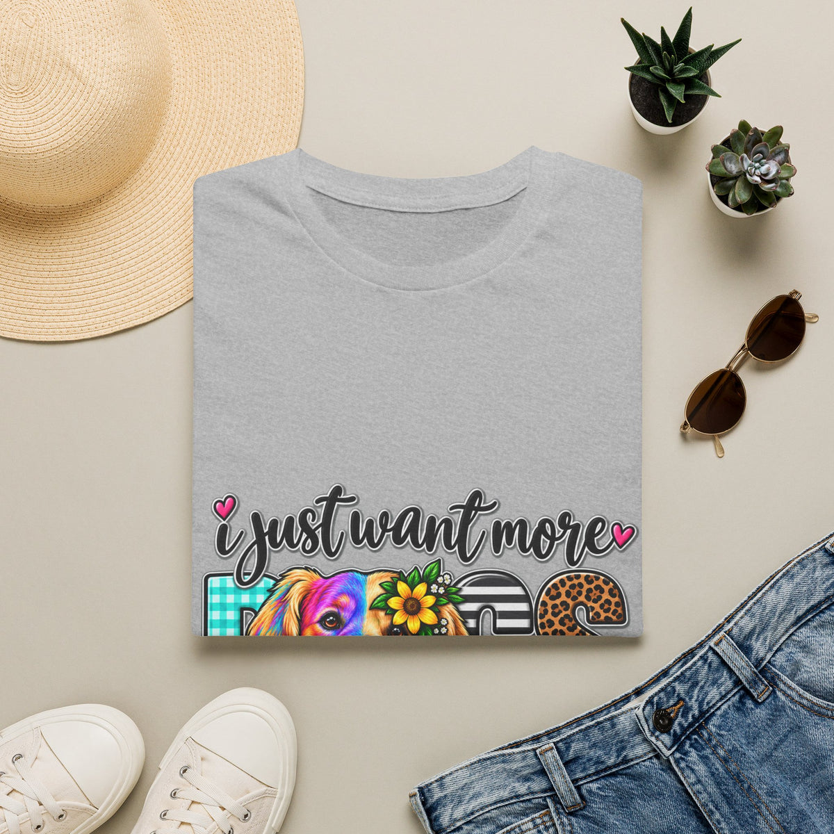 I Just Want More Dogs T-Shirt — Colorful Floral Dog Design