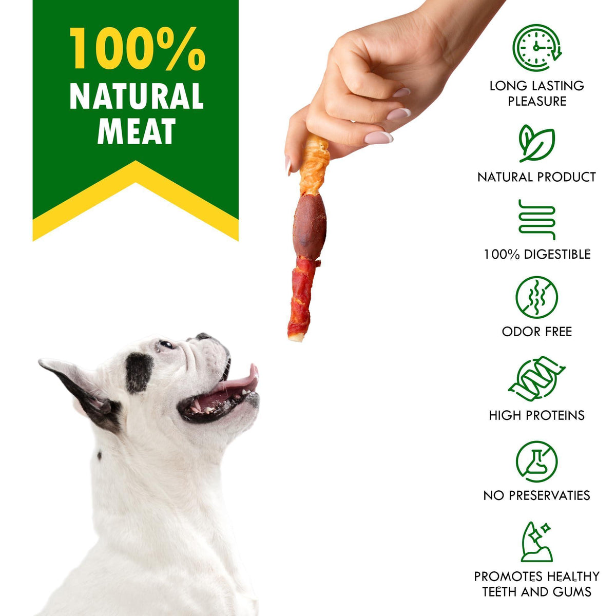 Triple Flavor Duck Chicken Dog Rawhide Chews