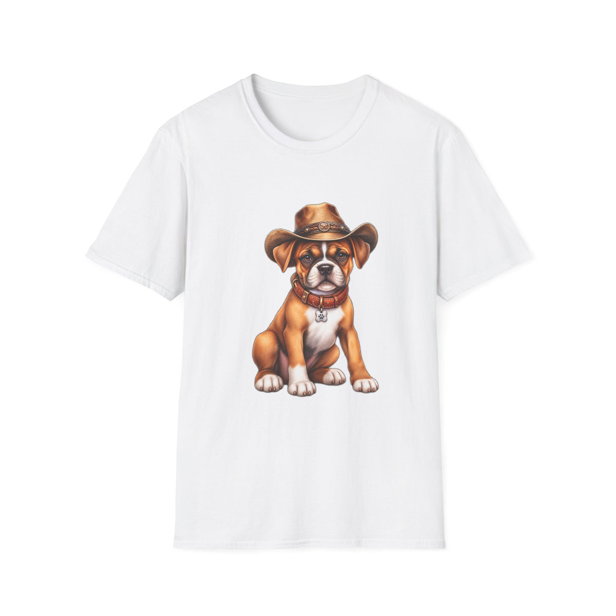 Cute Puppy Wearing Cowboy Hat Graphic Tee
