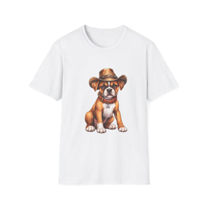 Cute Puppy Wearing Cowboy Hat Graphic Tee
