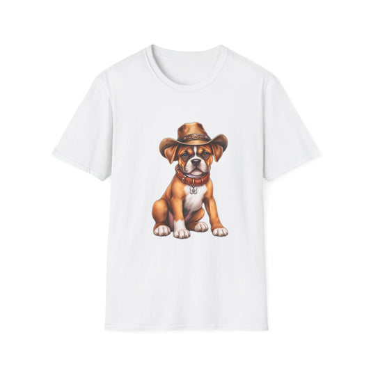 Cute Puppy Wearing Cowboy Hat Graphic Tee