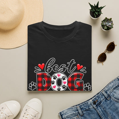 Best Dog Mom Ever T-Shirt — Plaid & Paw Print