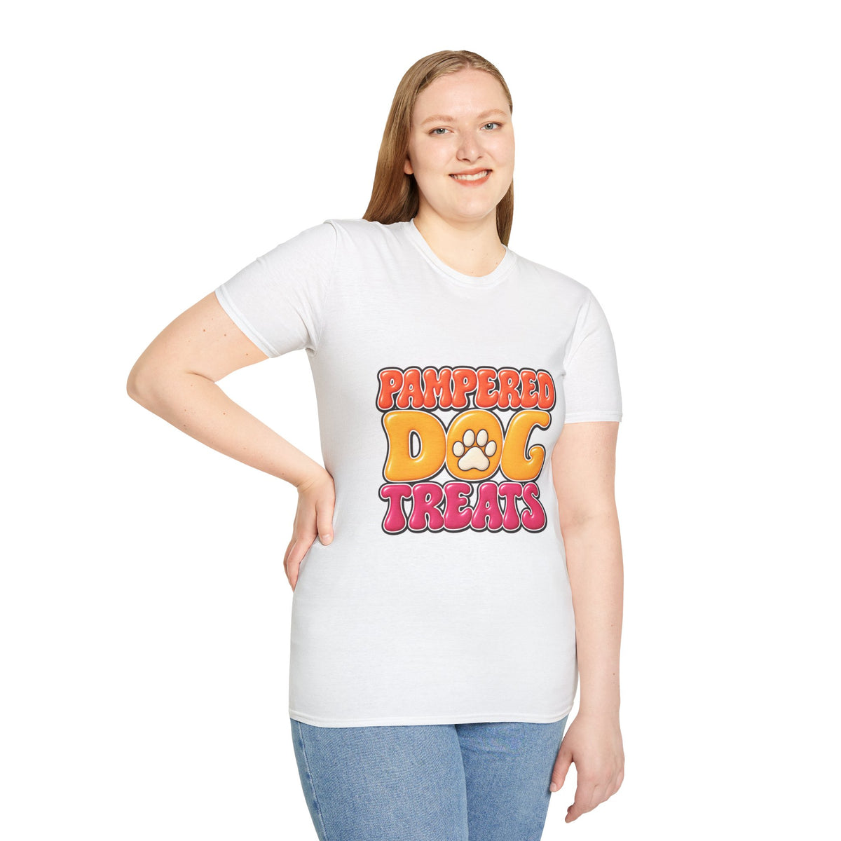 Pampered Dog Treats T-Shirt — Retro Paw Graphic