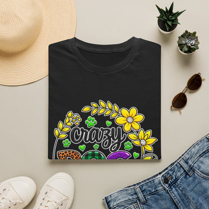 Crazy Dog Lady T-Shirt — Floral Paw Print Women's Tee