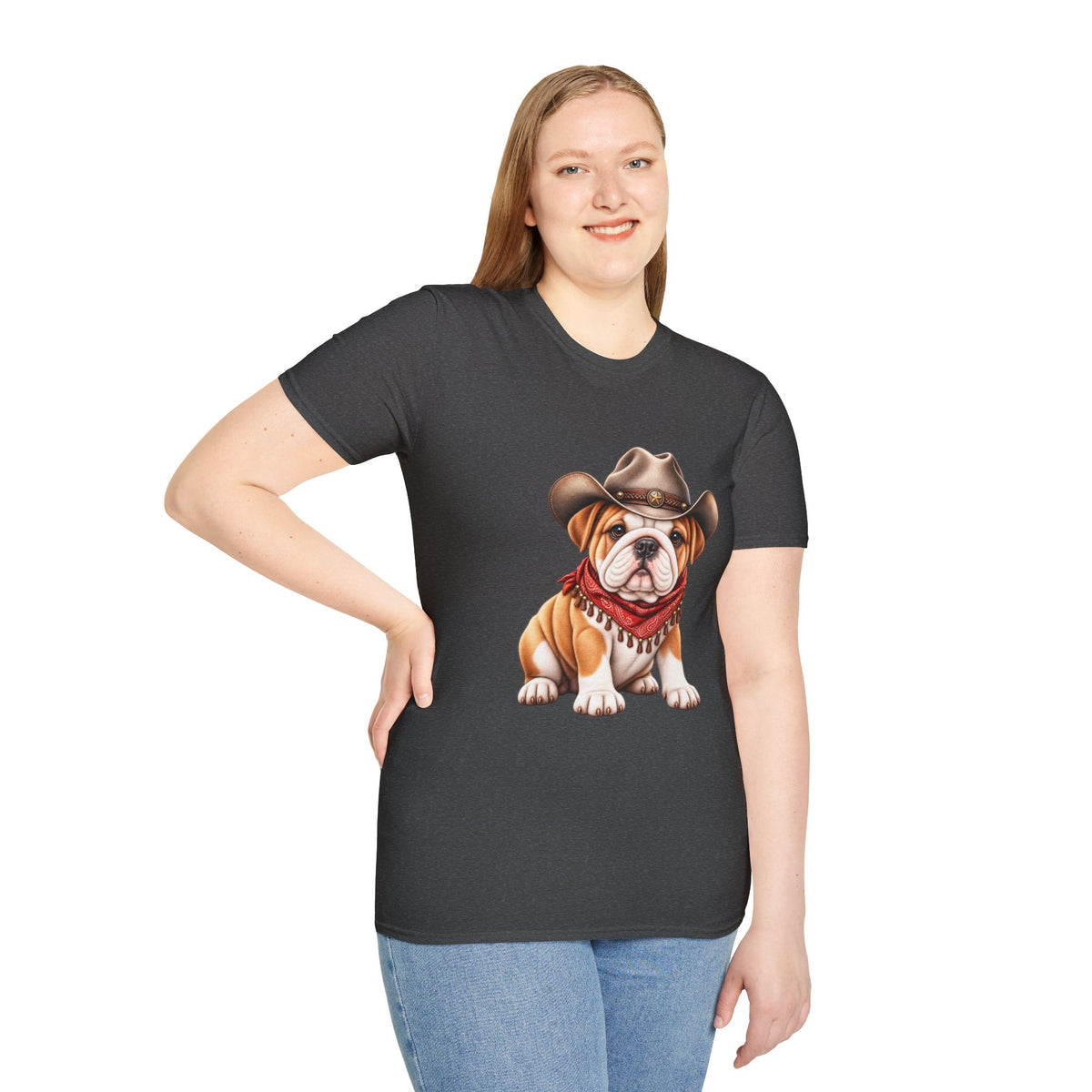 Bulldog Cowboy T-Shirt  Cute Western Dog