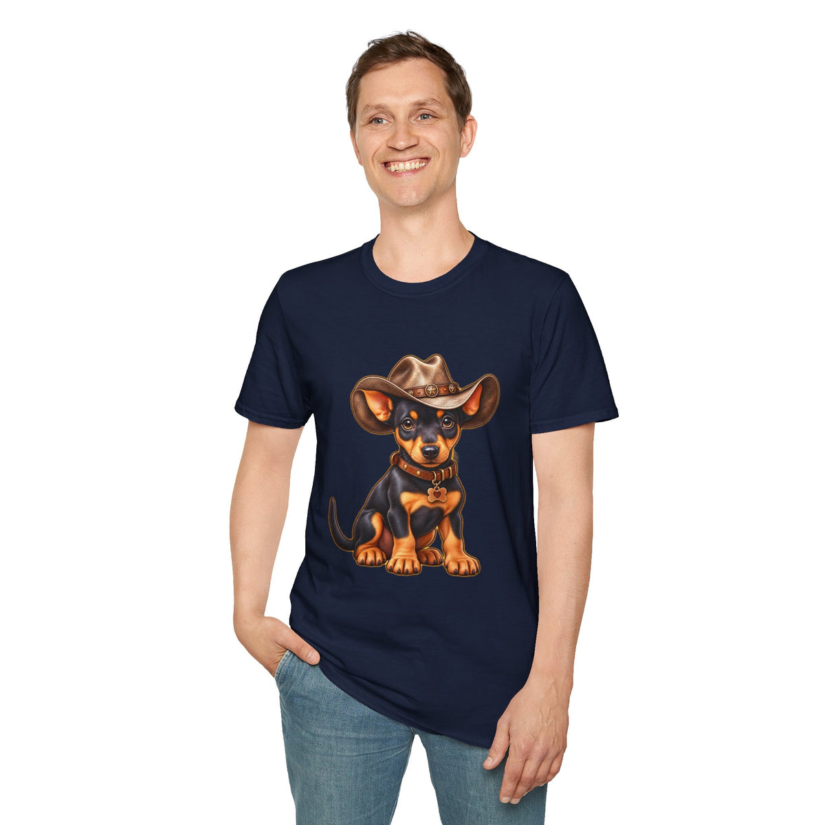 Cowboy Pup T‑Shirt  Cute Dachshund in Western Hat