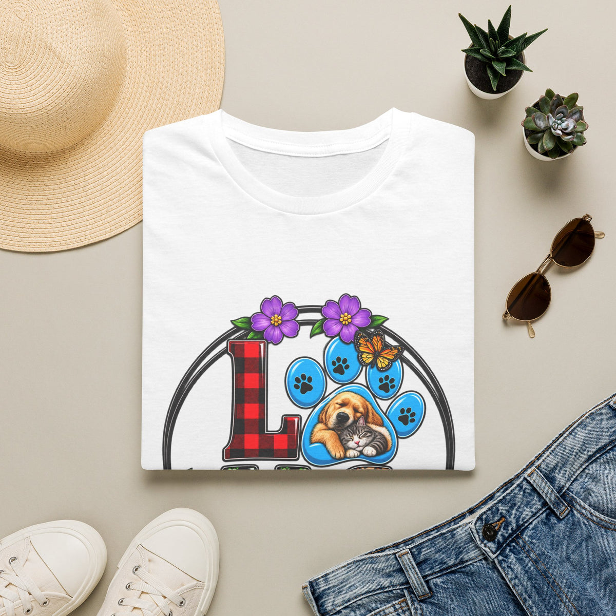 Love Paw Print Dog T-Shirt