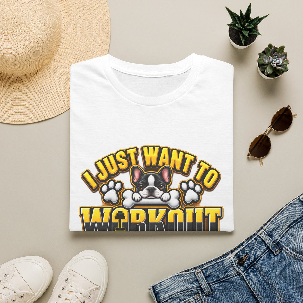 Workout & Hang With My Dog T-Shirt — Funny Dog Lover Fitness Tee