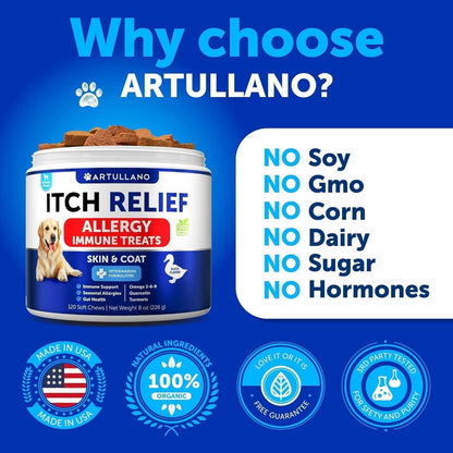 Dog Allergy Relief Chews for Itching & Skin