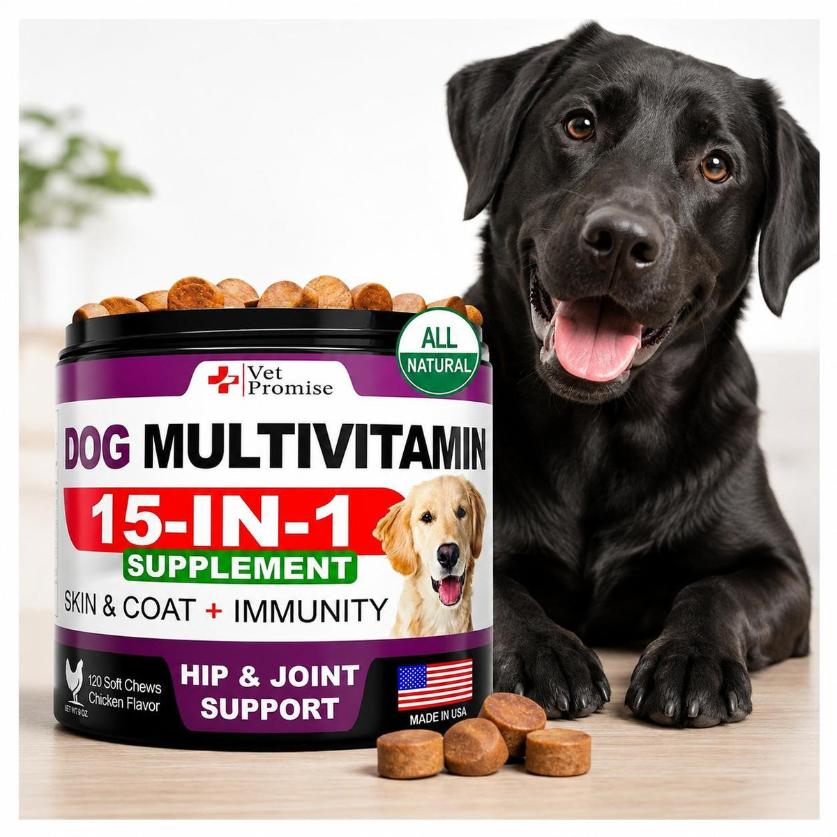 Dog Multivitamin Chews with Glucosamine for Joint Health