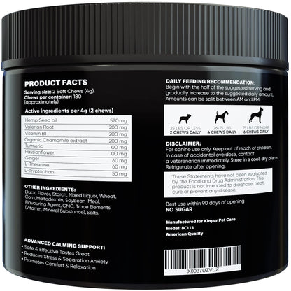 Calming Hemp Chews for Dogs Duck Flavor