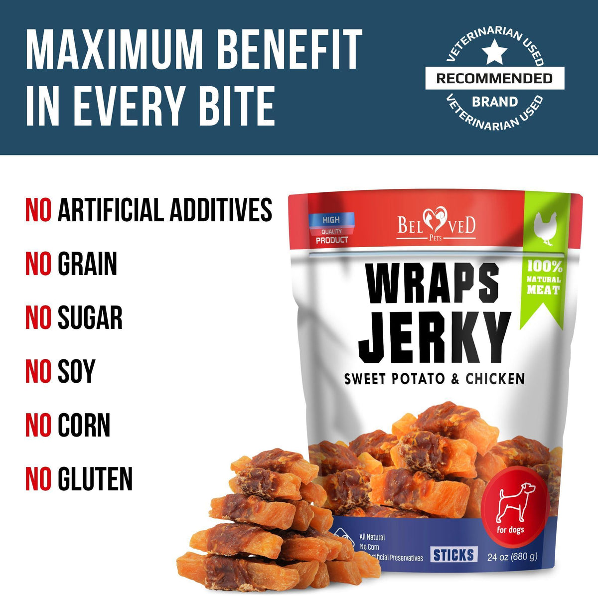 Organic Chicken Jerky Dog Treats – Grain Free
