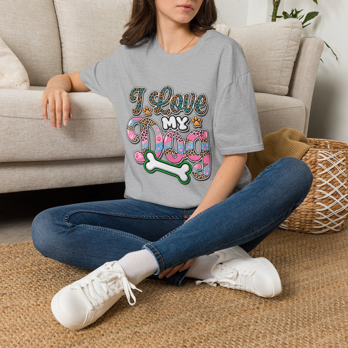 I Love My Dog T-Shirt — Colorful Paw