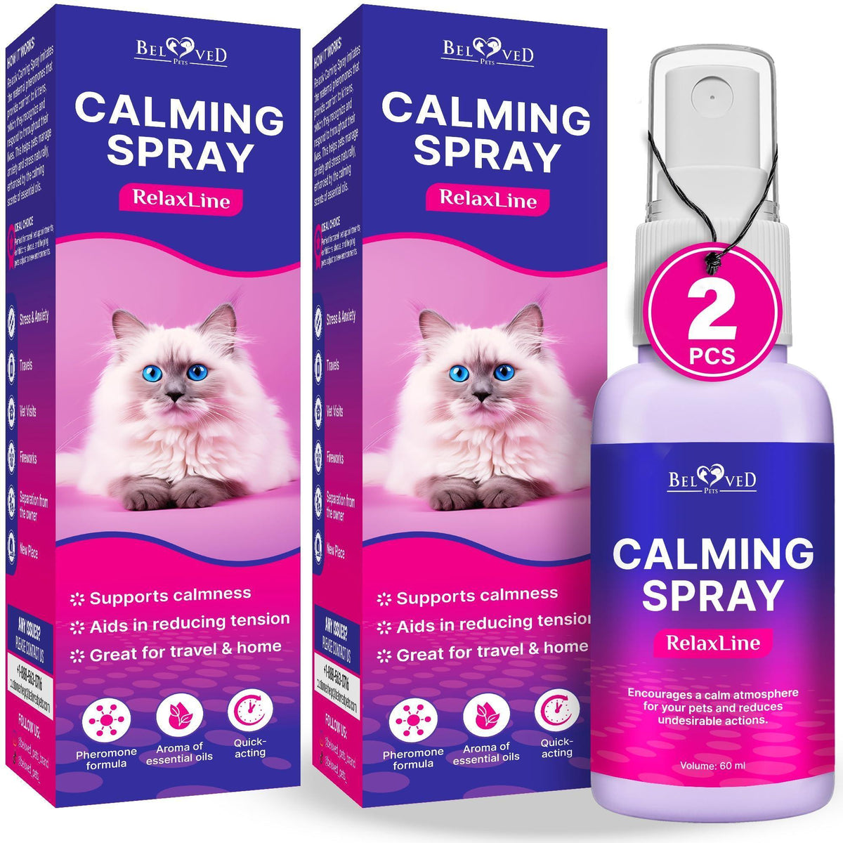 Calming Cat Pheromone Spray for Stress & Scratching