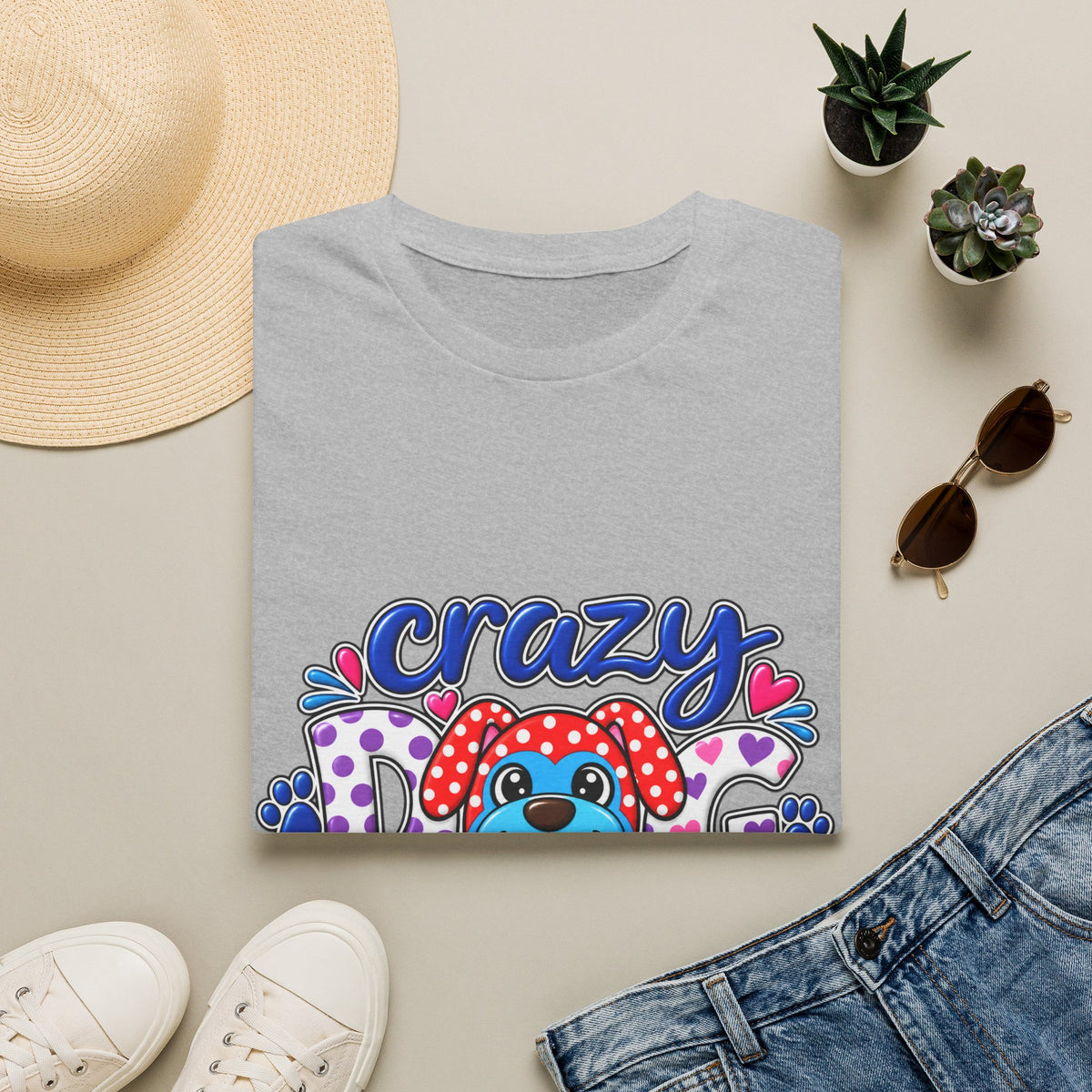 Crazy Dog Lady T-Shirt — Playful Polka Dot Puppy