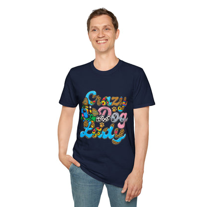 Crazy Dog Lady T-Shirt — Colorful Retro Dog Lover Tee