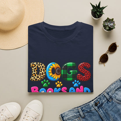 T-Shirt — Dogs, Books and Coffee Graphic Tee