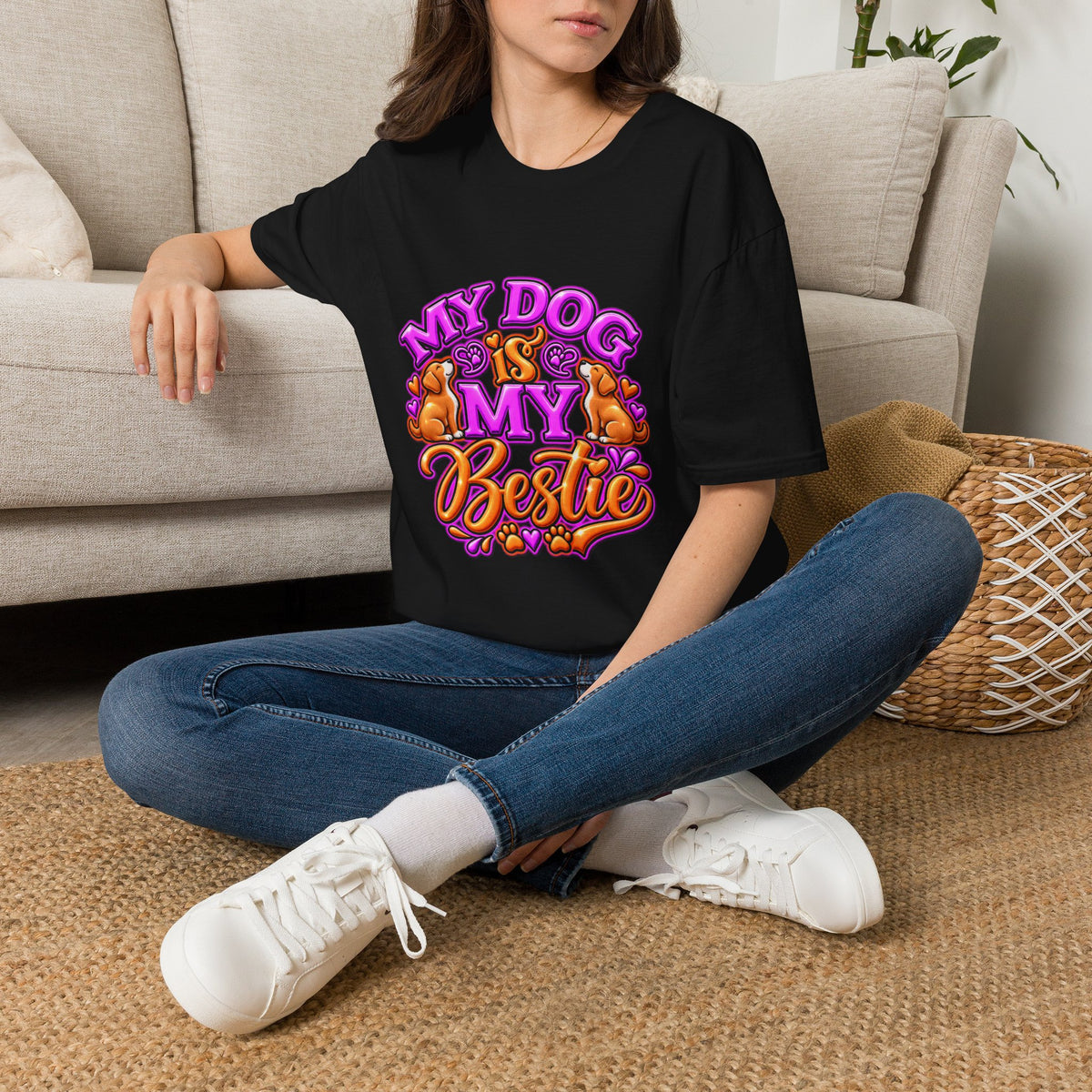 Dog Is My Bestie T-Shirt — Cute Paw Print Pet Lover Tee