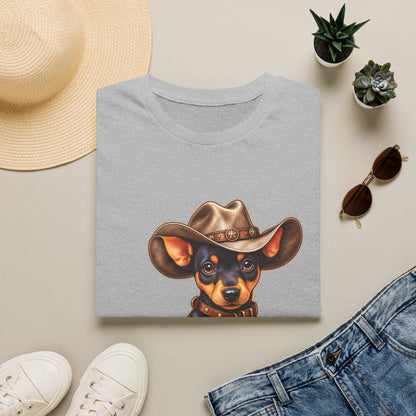 Cowboy Pup T‑Shirt  Cute Dachshund in Western Hat