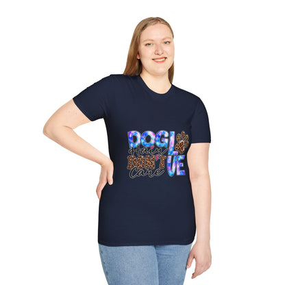 Dog Mom T-Shirt - "Dog Hair Don’t Care" Leopard Paw Graphic