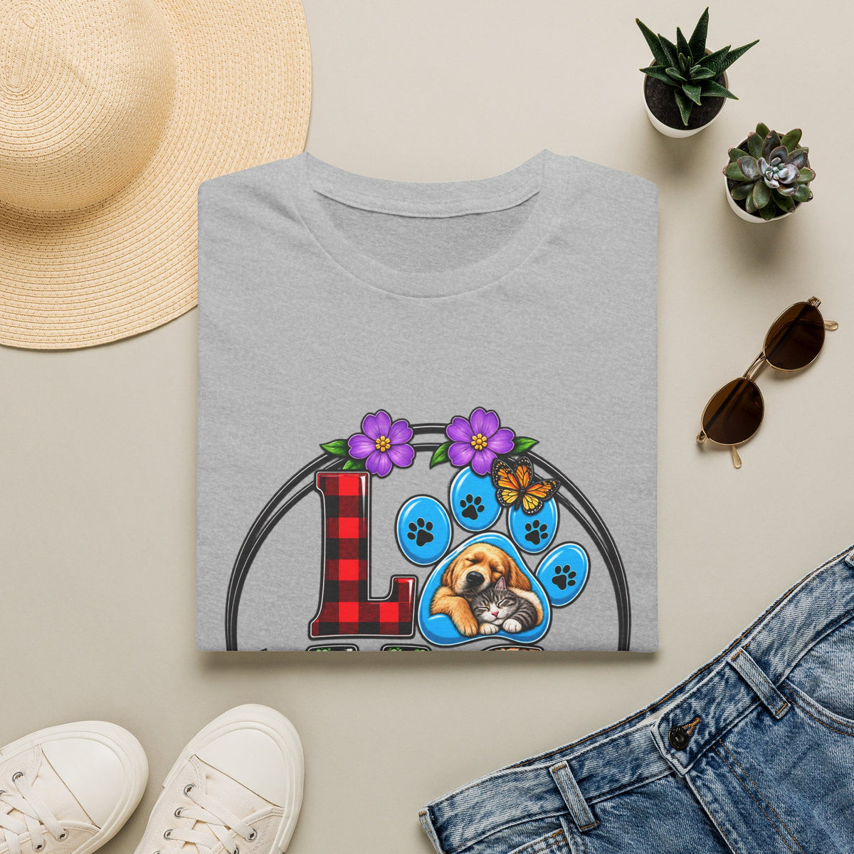 Love Paw Print Dog T-Shirt
