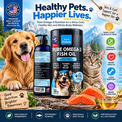 Fish Oil for Dogs & Cats – Omega-3 Skin & Coat Support