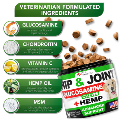 Hemp Joint Support Supplement for Dogs with Glucosamine