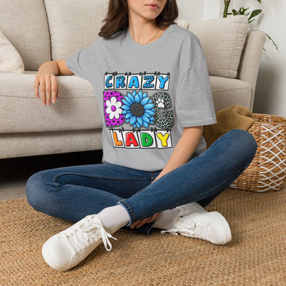 Crazy Dog Lady T-Shirt — Colorful Floral Typography