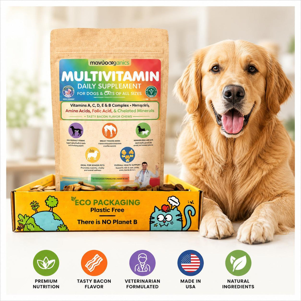 Prenatal Dog & Cat Vitamins Multivitamin Supplement