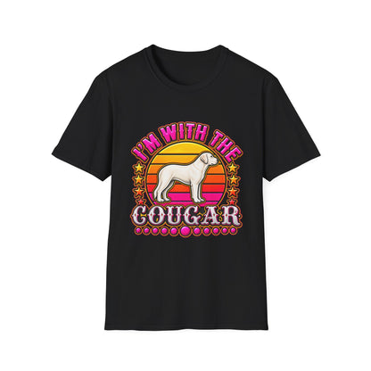 I'm With the Cougar T-Shirt – Retro Sunset Cougar Graphic Tee