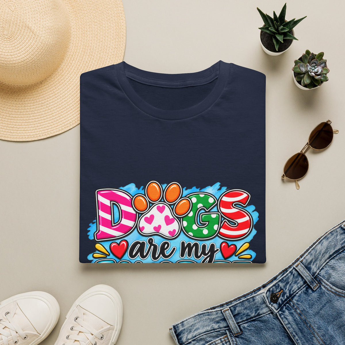 Dogs Are My Favorite People T-Shirt Paw Print Graphic