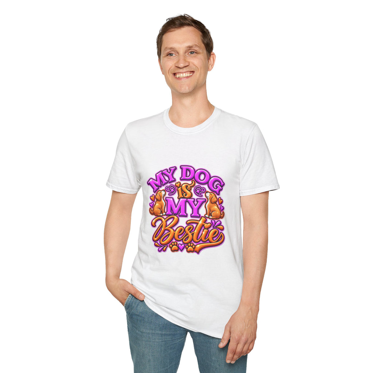 Dog Is My Bestie T-Shirt — Cute Paw Print Pet Lover Tee