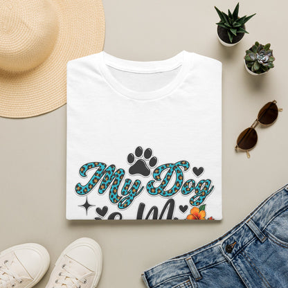 Dog Mom T-Shirt — "My Dog is My Doorbell" Floral Paw Tee