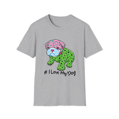 I Love My Dog T-Shirt — Colorful Polka Dot Puppy
