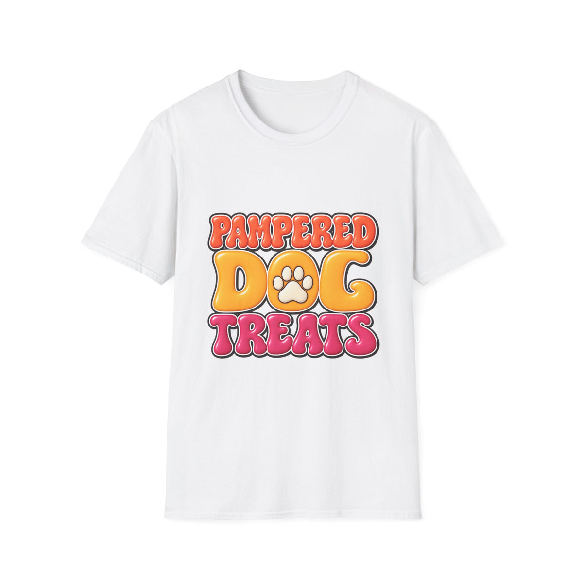 Pampered Dog Treats T-Shirt — Retro Paw Graphic