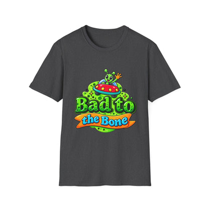 Bad to the Bone Alien T-Shirt — Cute UFO Cartoon Tee