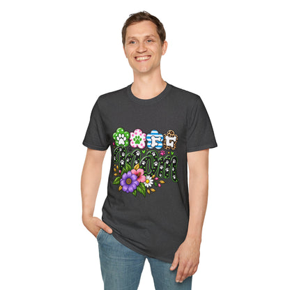 Mom Paw Print Floral T-Shirt  Mother’s Day Pet Lover Tee