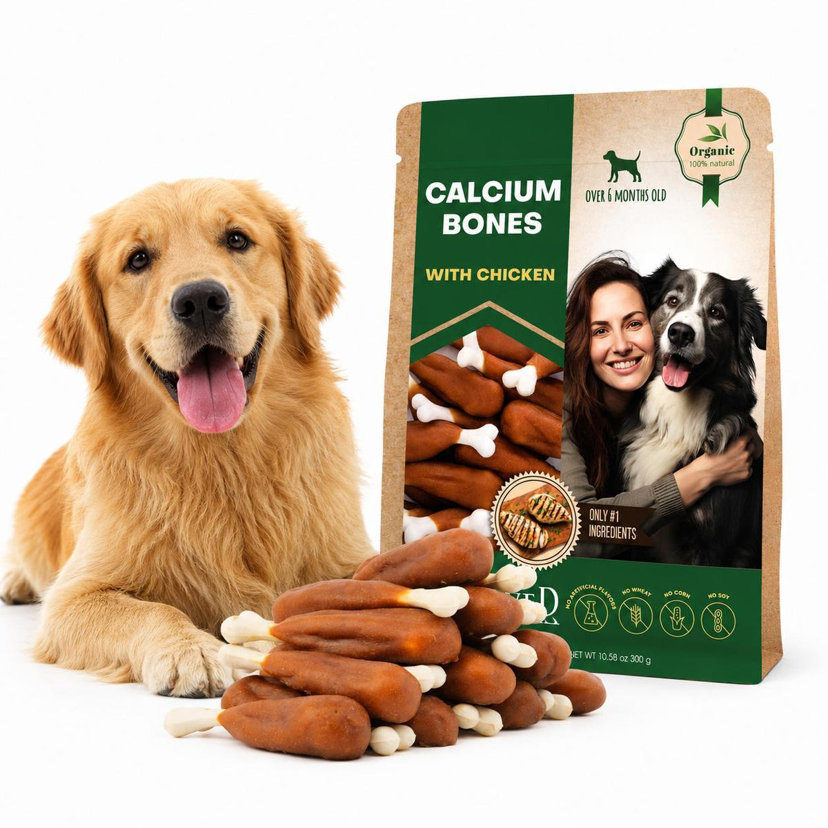 Chicken Wrapped Dog Calcium Bones Rawhide Free Chews